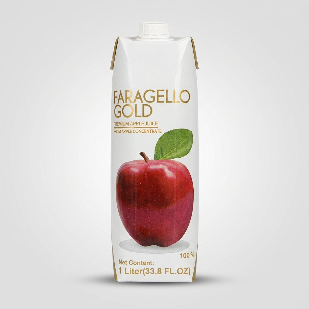 Faragello Gold Premium Apple Juice 1 Liter - 100% Pure Concentrate