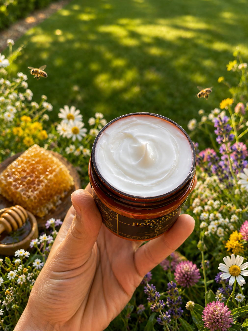 Organic Grass-Fed Beef Tallow Balm with Raw Honey – Handmade Deep Moisturizing Skin Balm for Dry Skin, Face & Body Care
