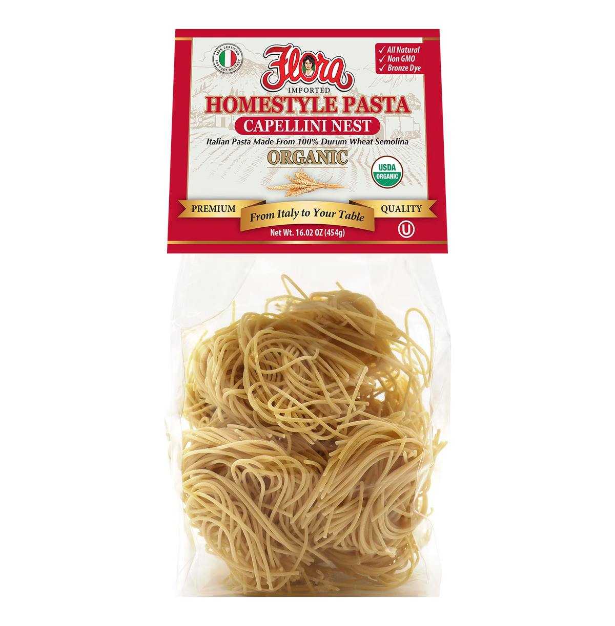 Homestyle Capellini Pasta Nest - Organic - 16.02 oz