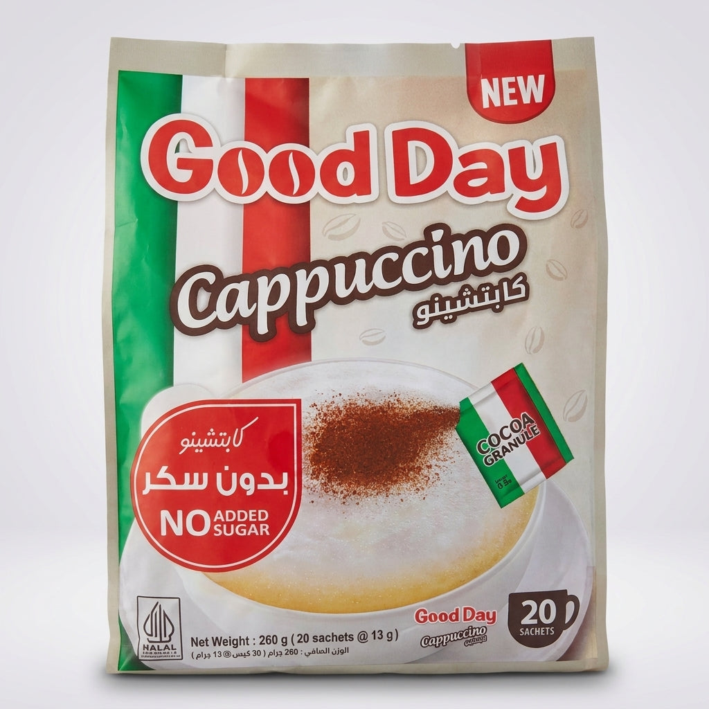 Good Day Cappuccino No Added Sugar 260g - Italian Style Coffee Mix