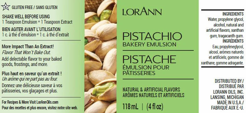LorAnn Oils Pistachio Bakery Emulsion, 4 fl. oz