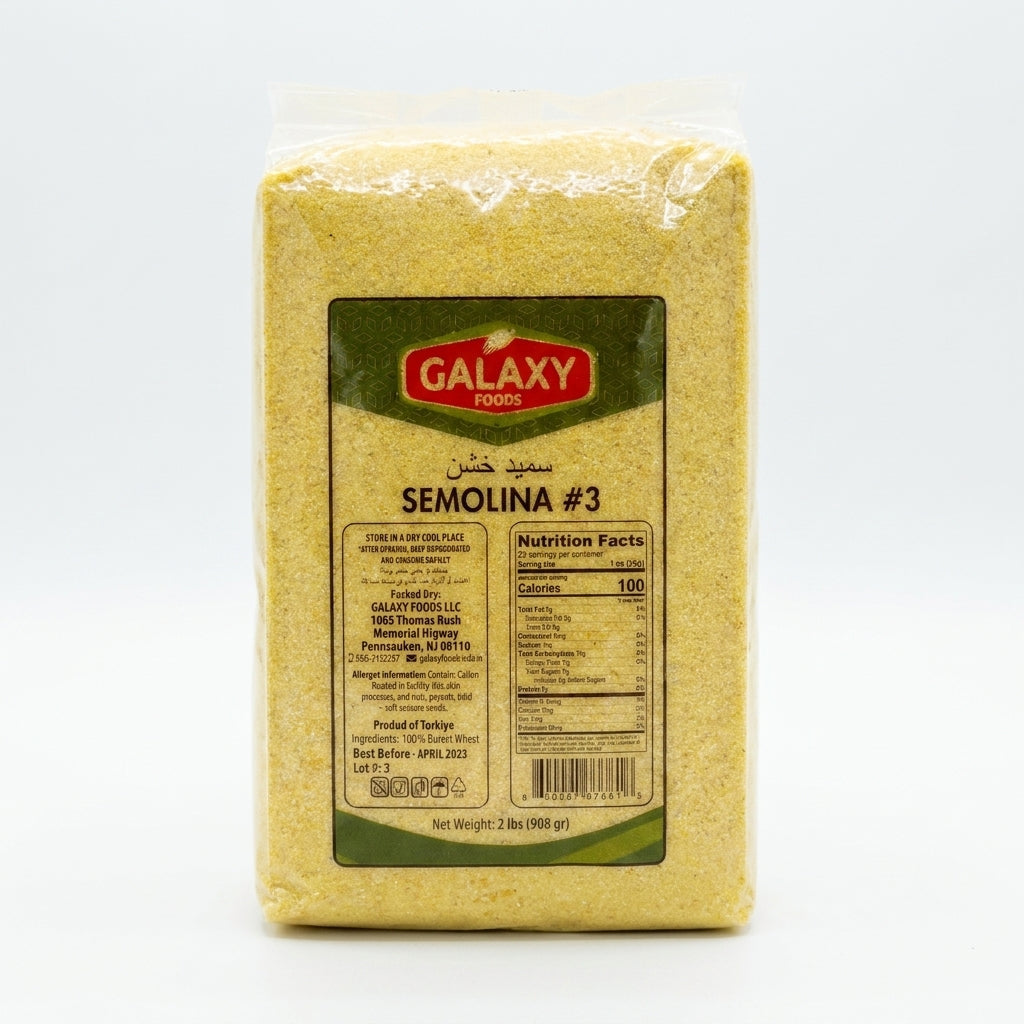 Galaxy Foods Semolina #3 - 2 lbs - Premium Durum Wheat Flour