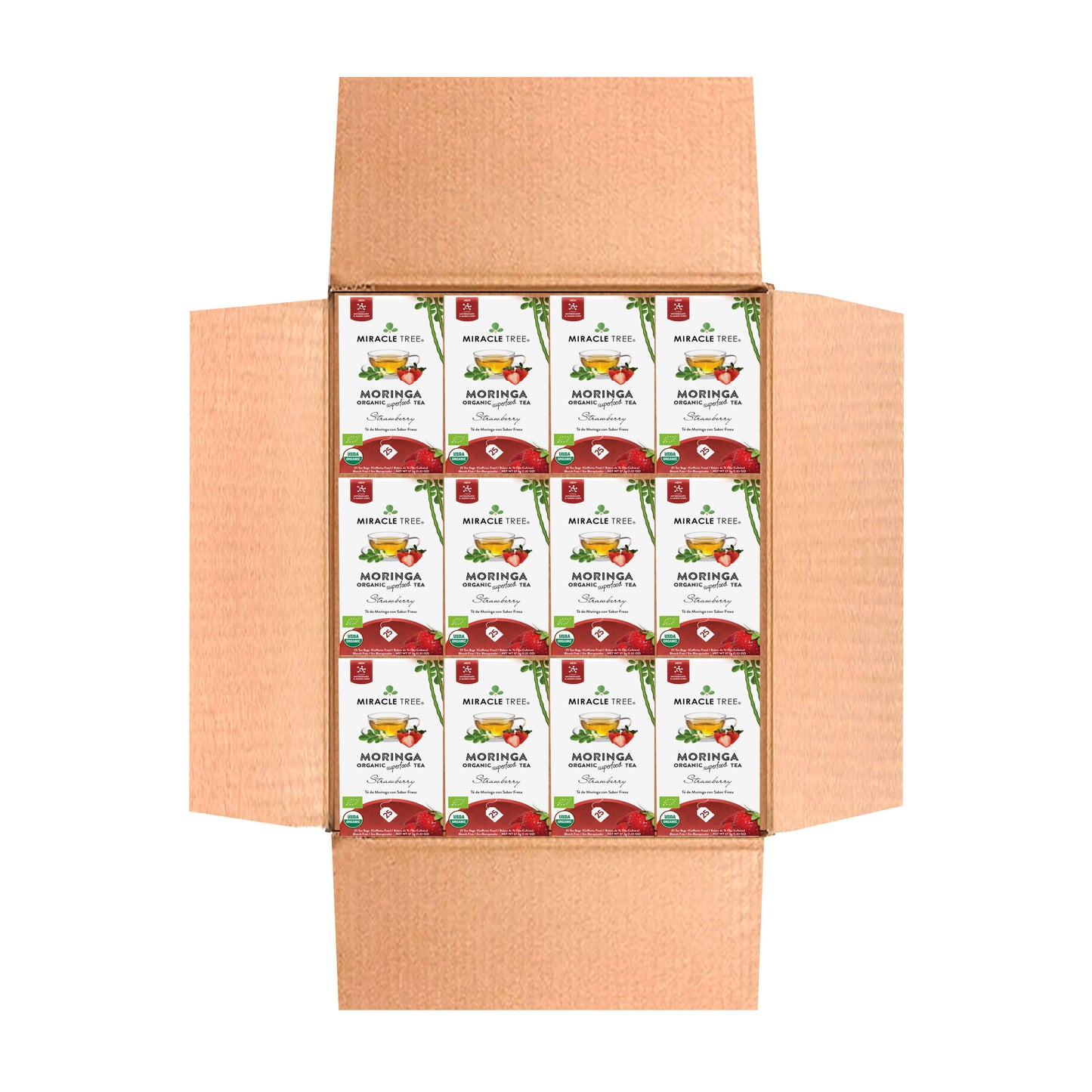 Organic Moringa Tea - Strawberry - Caffeine-Free Herbal Tea