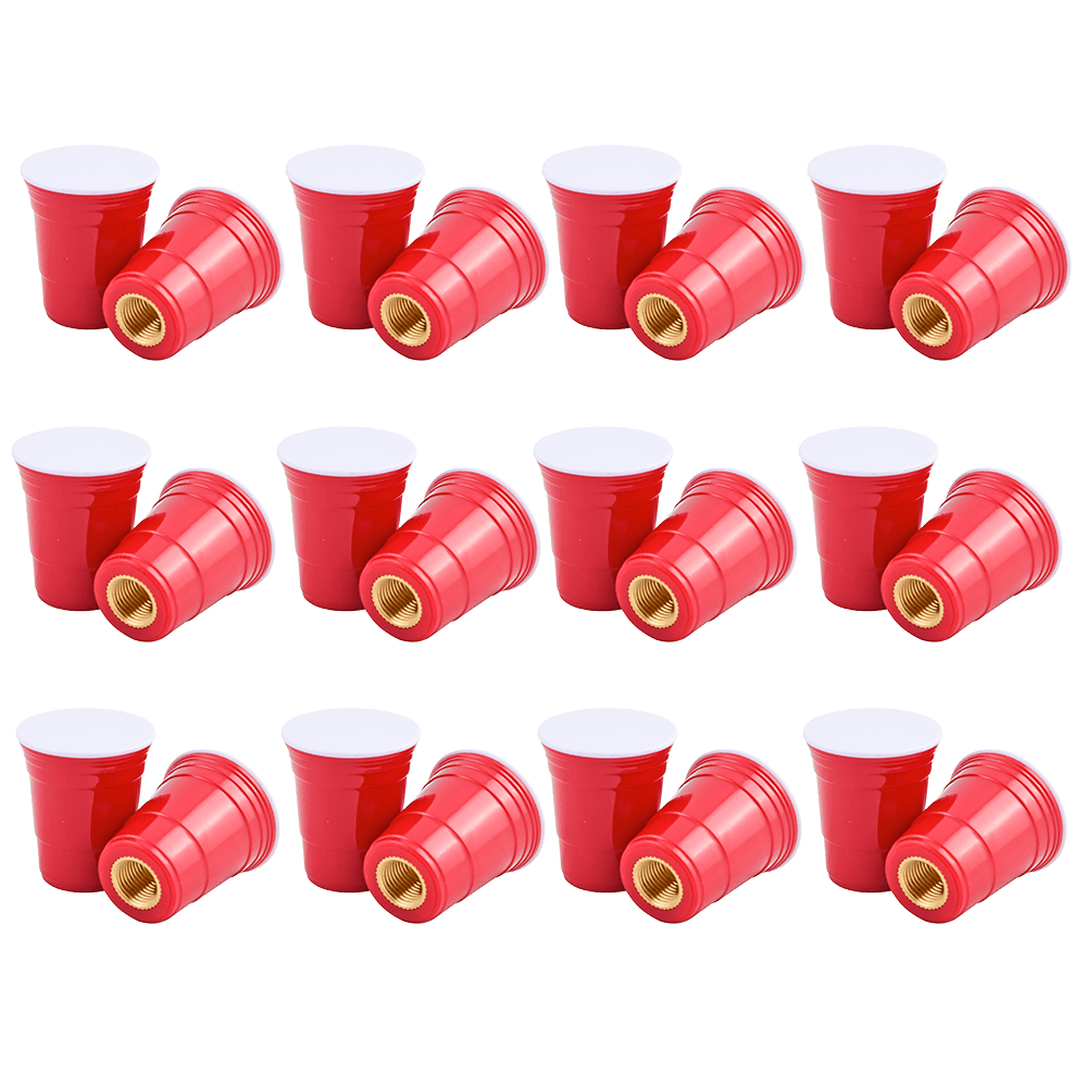 Redcupliving Red Tire Valve Stem Caps (Set of 2)
