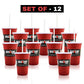 24oz Reusable Red Party Cups & Lids w/ Straws