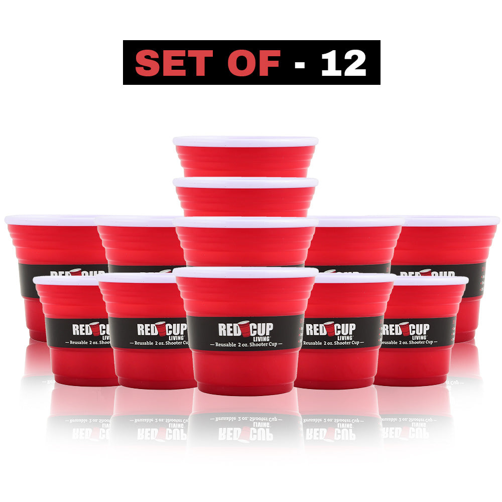 Redcupliving 2 oz Reusable Red Shooter Cup