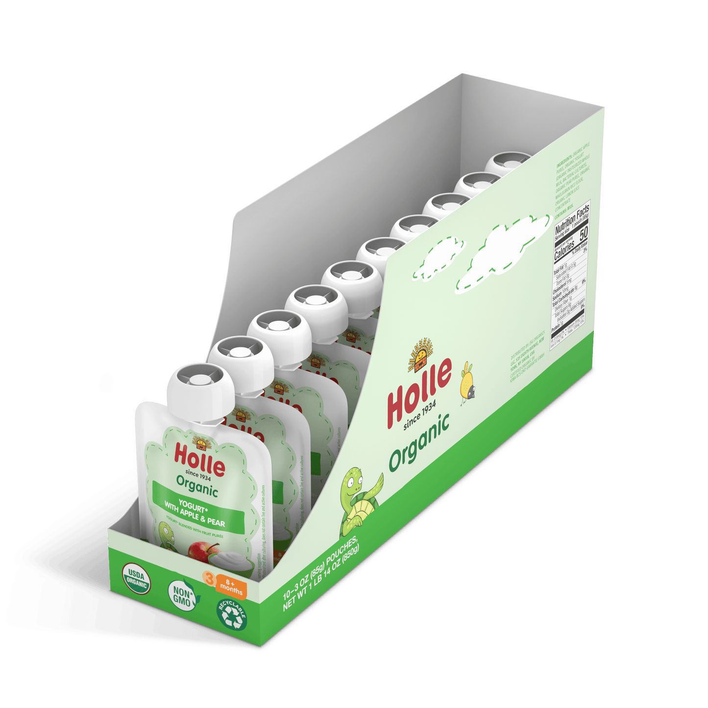Holle Organic Apple & Pear Yogurt Pouches