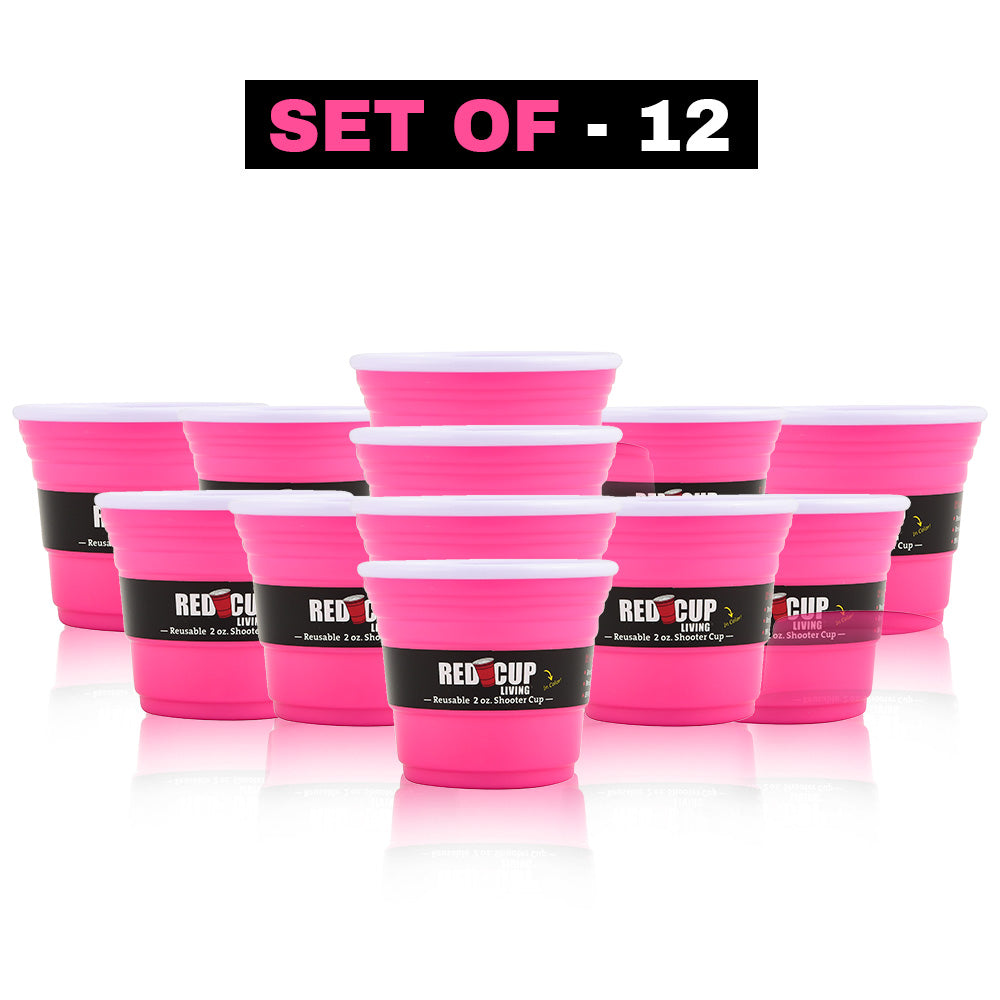 Redcupliving 2 oz Pink Reusable Shooter Cup