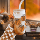 Pumpkin Glass Iced Coffee Cup – 16oz Iced Coffee Tumbler with Lid & Straw