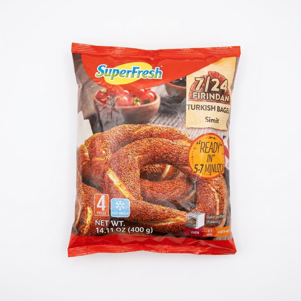 SuperFresh 7/24 Firindan Turkish Bagel Simit 14.11 oz - Sesame Coated