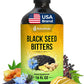 Black Seed Oil Bitters Liquid - 16 fl oz - Premium Herbal Blend with Black Seed Extract, Curcumin (Turmeric Extract), Ashwagandha, Elderberry, Probiotics, Vitamin C, Zinc