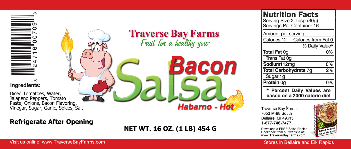 Bacon Salsa - Habanero Hot, 16 oz