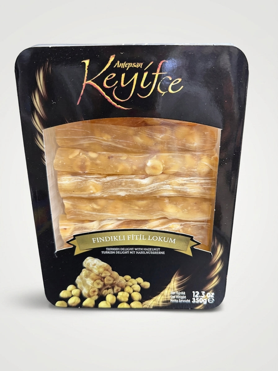 Antepsan Keyifce Turkish Delight with Hazelnut 12.3 oz - Fındıklı Fitil Lokum