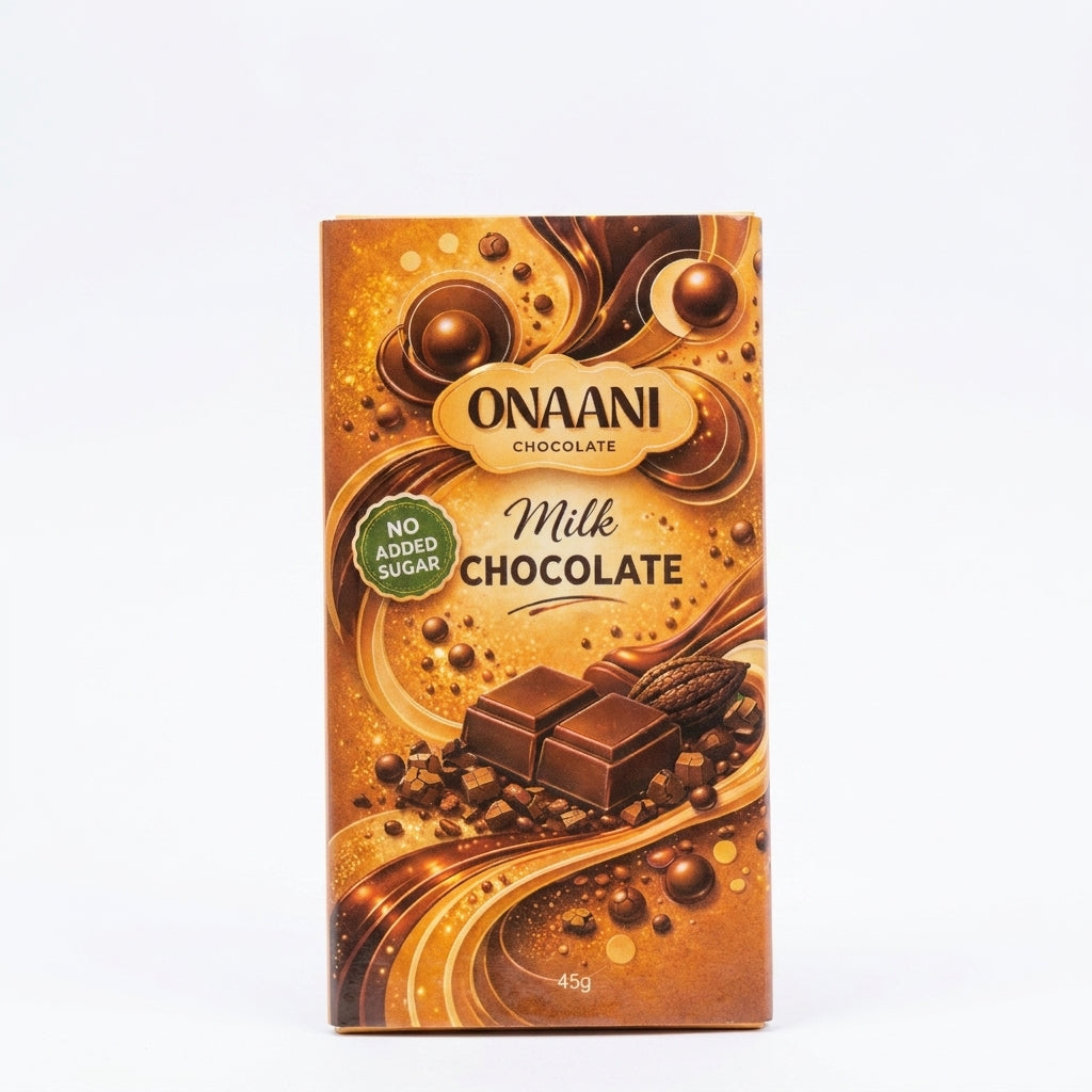 Onaani Milk Chocolate 45g - No Added Sugar Lebanese Chocolate Bar