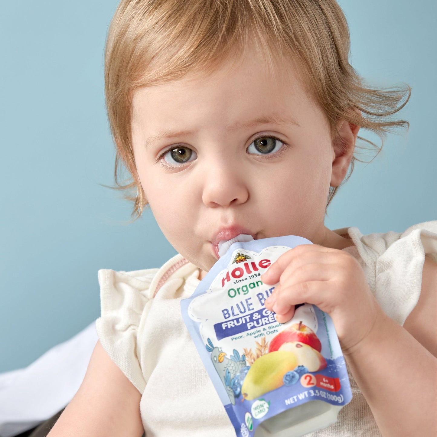 Holle Organic Blue Bird - Fruit & Grain Purée Pouches