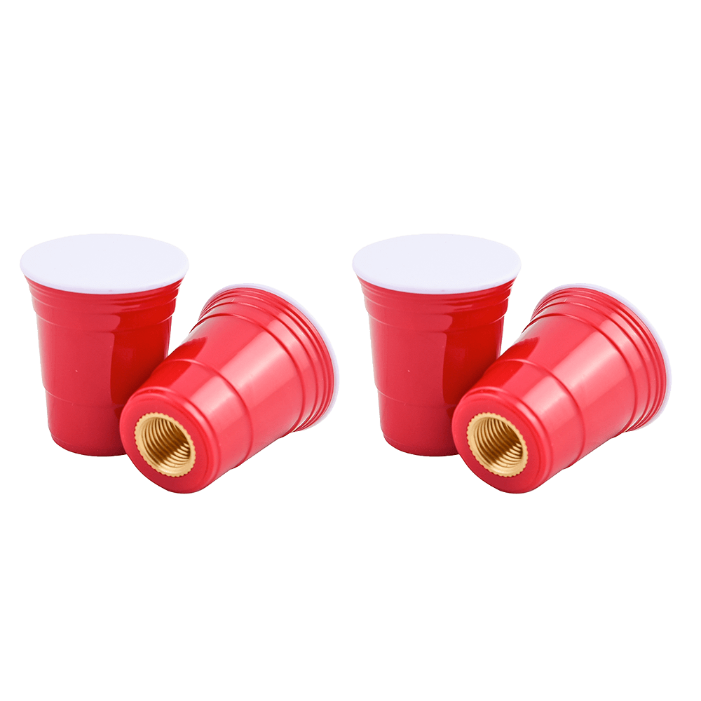 Redcupliving Red Tire Valve Stem Caps (Set of 2)