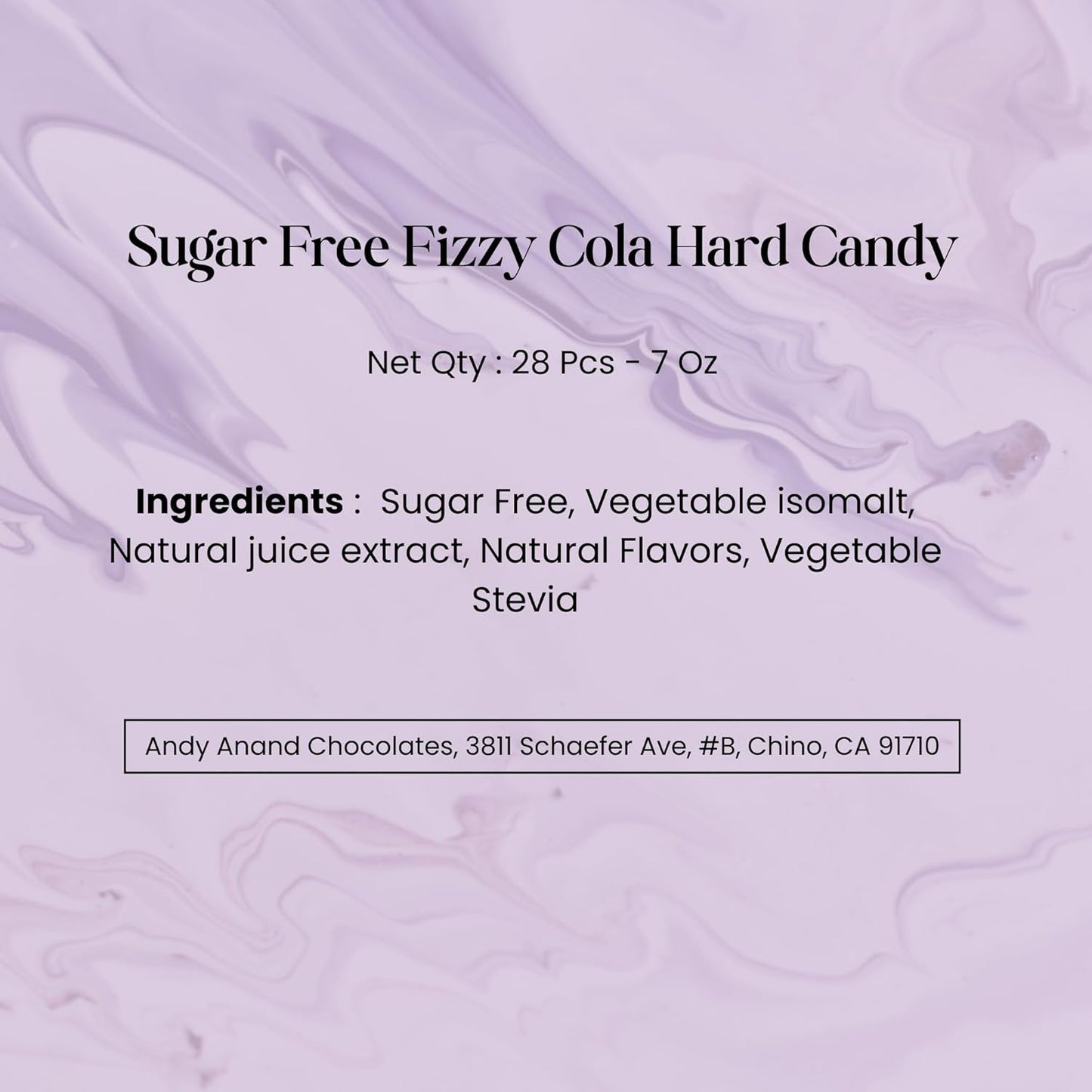 Andy Anand Sugar-Free Fizzy Cola Hard Candy, 28 pc, 7 oz – Copper-Kettle Boiled, Keto & Diabetic-Friendly, Gluten-Free Gourmet Gift Box