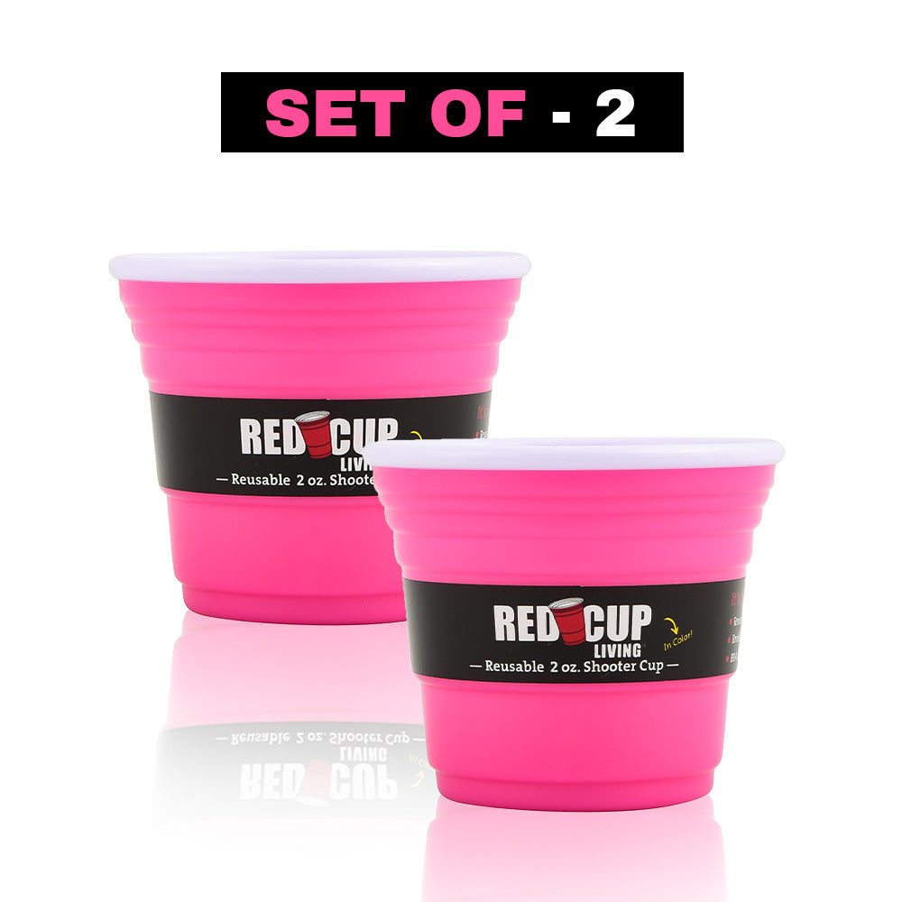 Redcupliving 2 oz Pink Reusable Shooter Cup