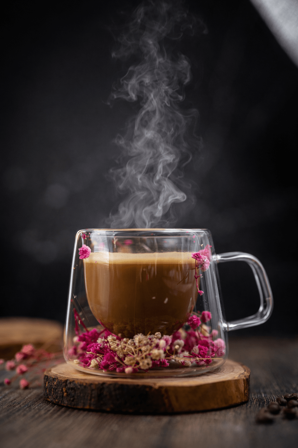 Double Glass Handcrafted Flower Glass Cup Mugs with Dried Flowers - Unique Floral Tea  & Coffee Mug