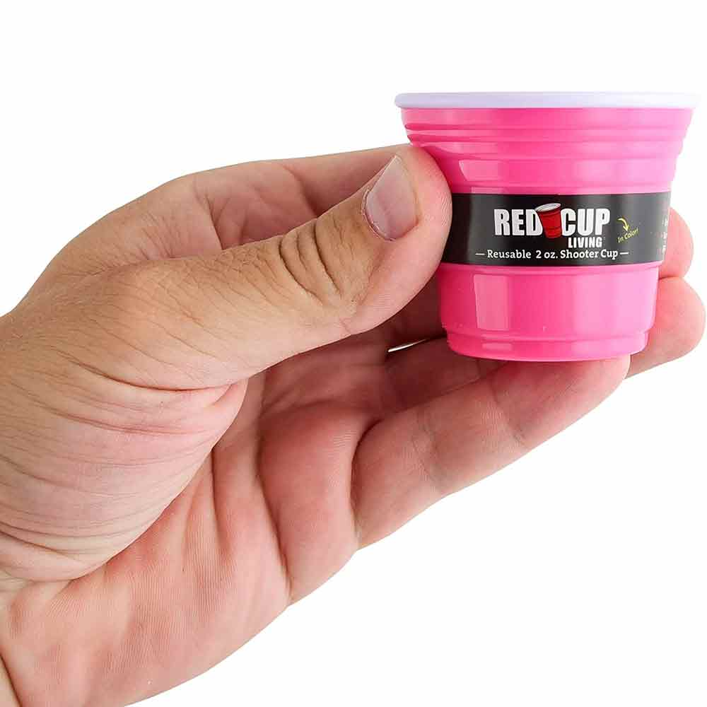 Redcupliving 2oz Reusable Pink Party Shooter Cup | BPA-Free, Break-Resistant
