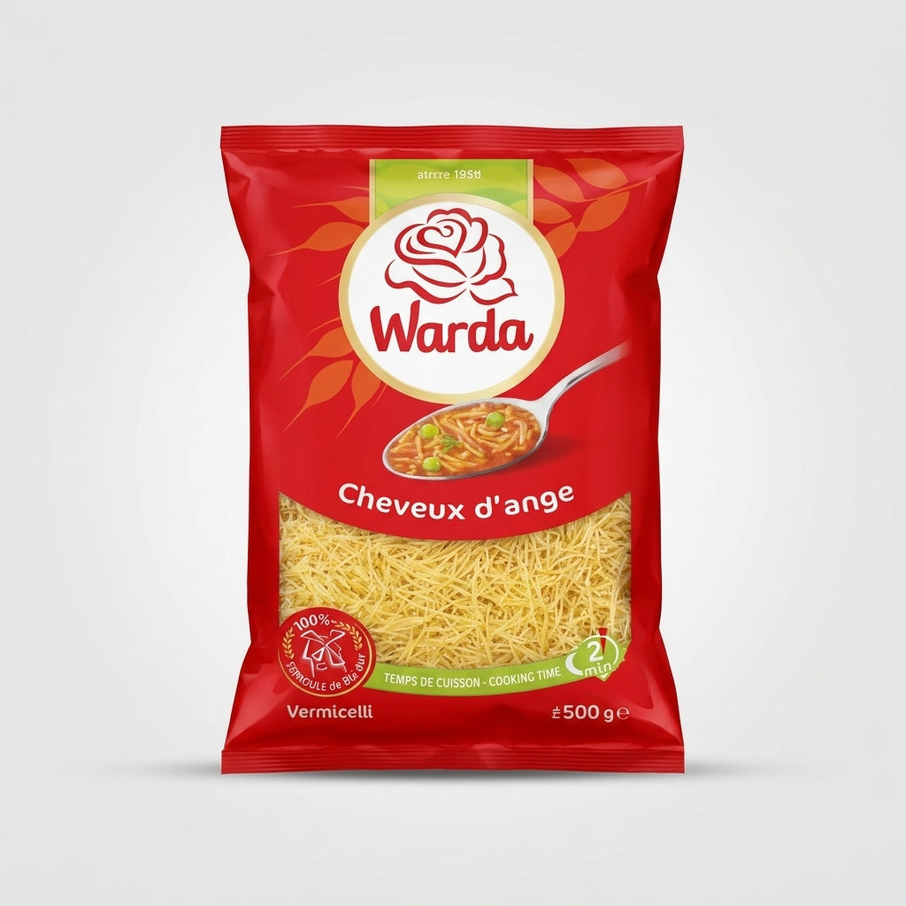 Warda Vermicelli Cheveux d'Ange 500g - Premium Angel Hair Pasta