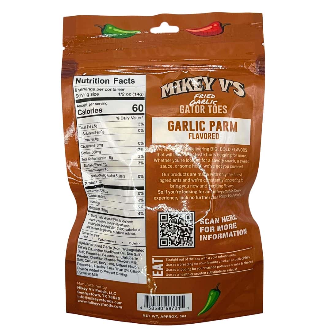 Gator Toes (Deep Fried Garlic) - Garlic Parm: 3oz