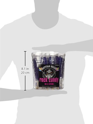 Buffalo Bills Grape (Purple) Rock Candy On A Stick (36-Ct Tub Purple Rock Candy Crystal Sticks)