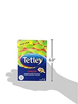 Tetley USA Tea, Ginger Flavor, 72-Count Tea Bags, Pack of 3, Brown, Model 30543