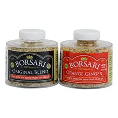 BORSARI Seasoned Salt Combo - Original & Orange Ginger - 4 oz Shaker Bottles - Gluten Free - Set of 2