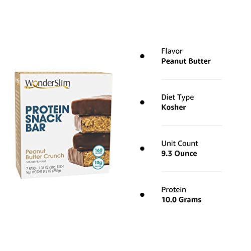 WonderSlim Protein Snack Bar, Peanut Butter Crunch, 7 Count
