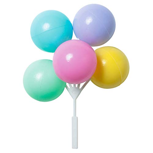 Pastel Balloon Cluster Cake Or Cupcake Topper Picks - Pack Of 6