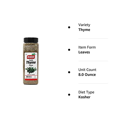 Badia 8 Oz Whole Thyme Leaves/ Tomillo Entero Gluten Free Kosher