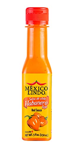 Mexico Lindo Red Habanero Hot Sauce Display, 5 fl oz, Pack of 3