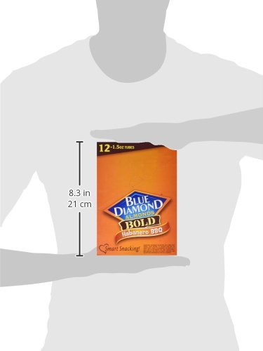 Blue Diamond Bold Almonds, Habanero Bbq, 1.5 Oz Tubes, 12 Tubes Each Box