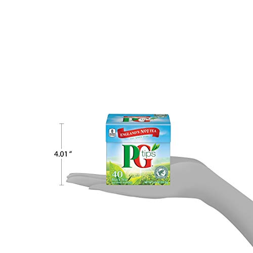 PG Tips Premium Black Tea Bags, Non-Pyramid, 40 Count, Model 8712566865505