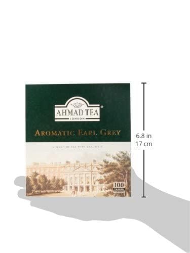 Ahmad Tea Black Tea, Earl Grey Aromatic Teabags, 100 Ct - Caffeinated & Sugar-Free, Packaging May Vary