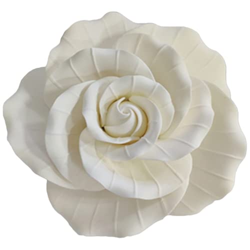 O'Creme Garden Roses Gumpaste Flower Set - White-Small - Edible Flowers For Cake Decorating - Sugar Paste Flowers For Cakes, Can