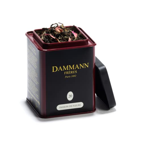 White Tea - Passion De Fleurs, Rose-Flavoured White Tea, 60G / 2.11Oz Loose Leaf Tea In Tin, Dammann Frres