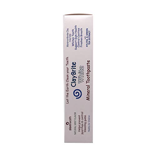 Zion Health Claybrite White Mineral Toothpaste Natural Mint Flavor 4 Oz 120 G