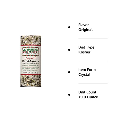Jane s Krazy Mixed-Up Original Salt Blend, 9.5 Ounce (Pack of 2)