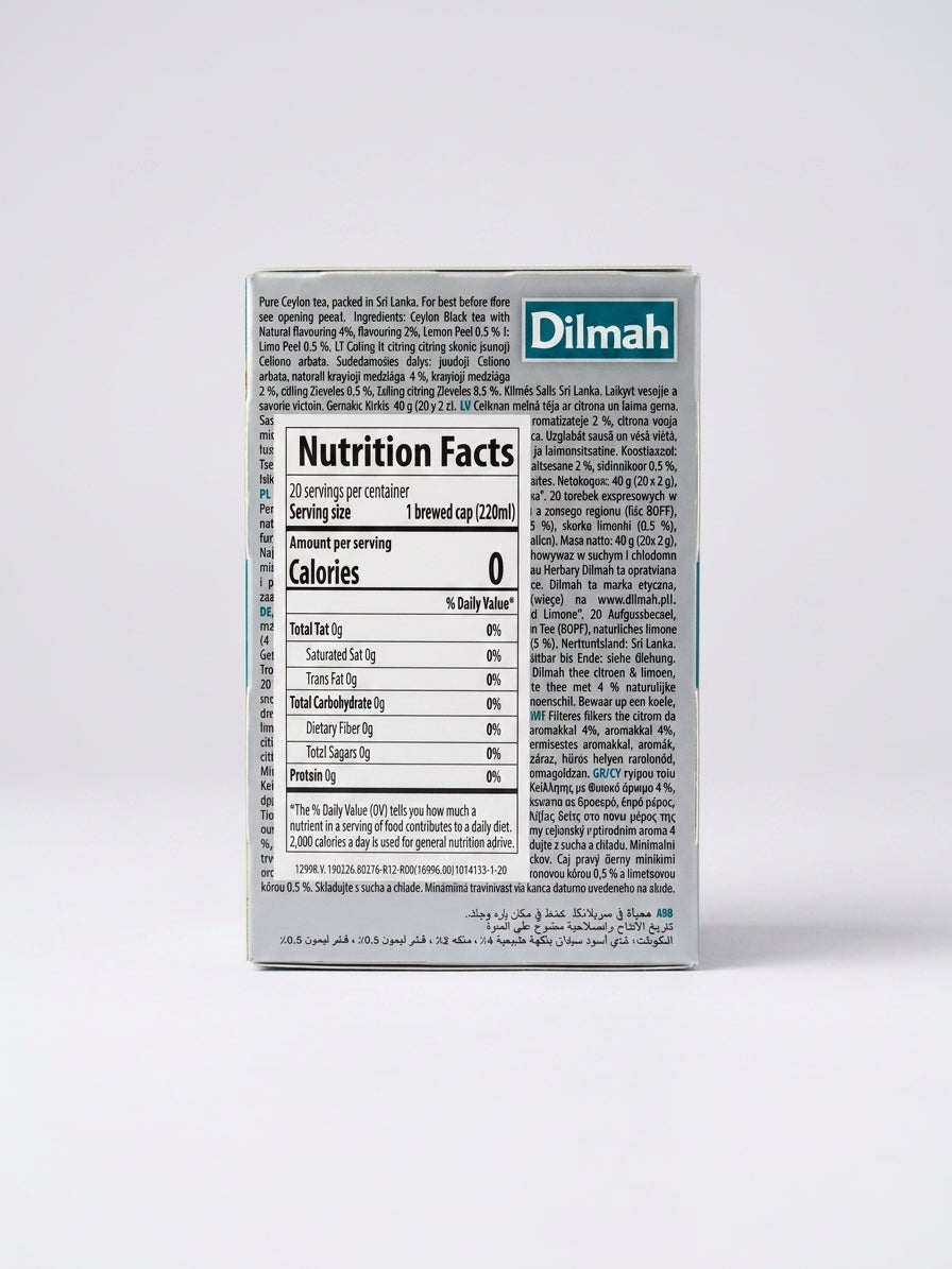 Dilmah Lemon & Lime Tea 40g (20 Bags) - Ceylon Black Tea