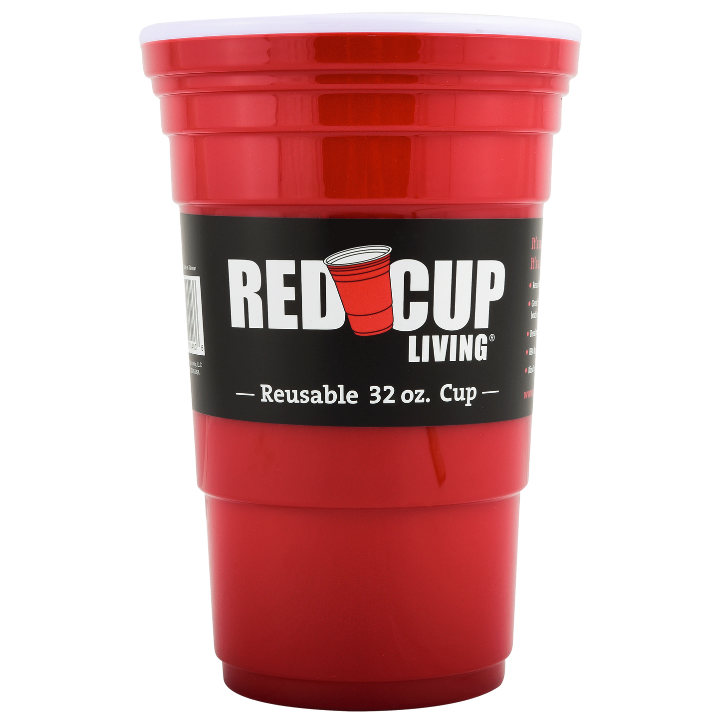 Redcupliving 32oz Reusable Party Cups, Pack of 6, Leakproof & BPA-Free