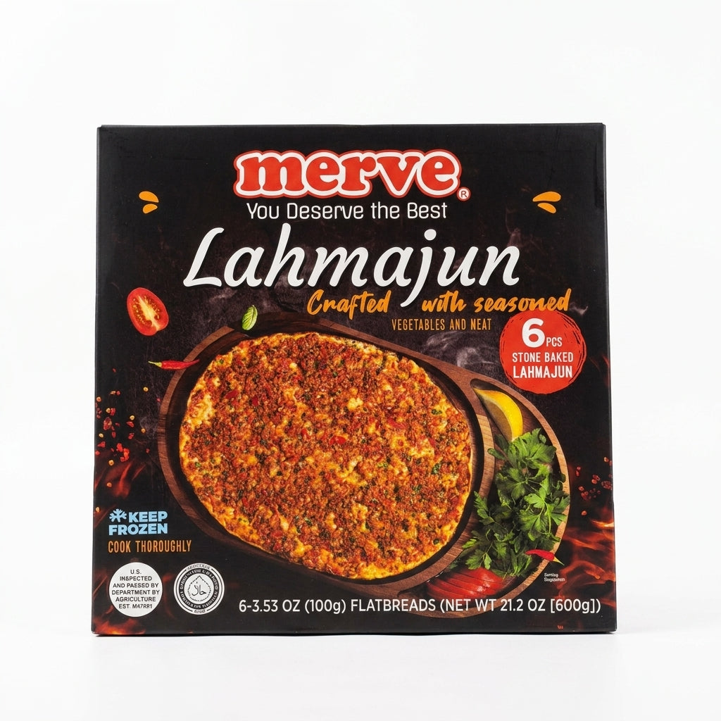Merve Lahmajun 21.2 oz - Stone Baked Turkish Flatbreads (6 Pieces)