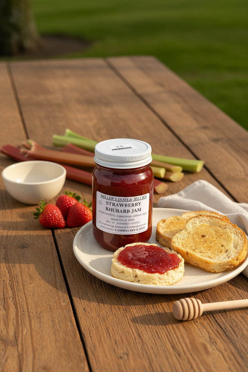 Miller’s Strawberry Rhubarb Jam | Authentic Local Amish-Made Spread