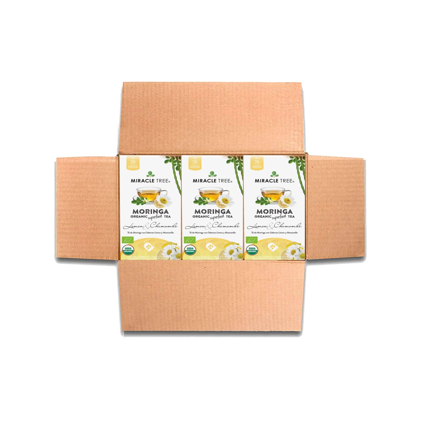 Organic Moringa Tea - Lemon & Chamomile - Caffeine-Free Herbal Tea