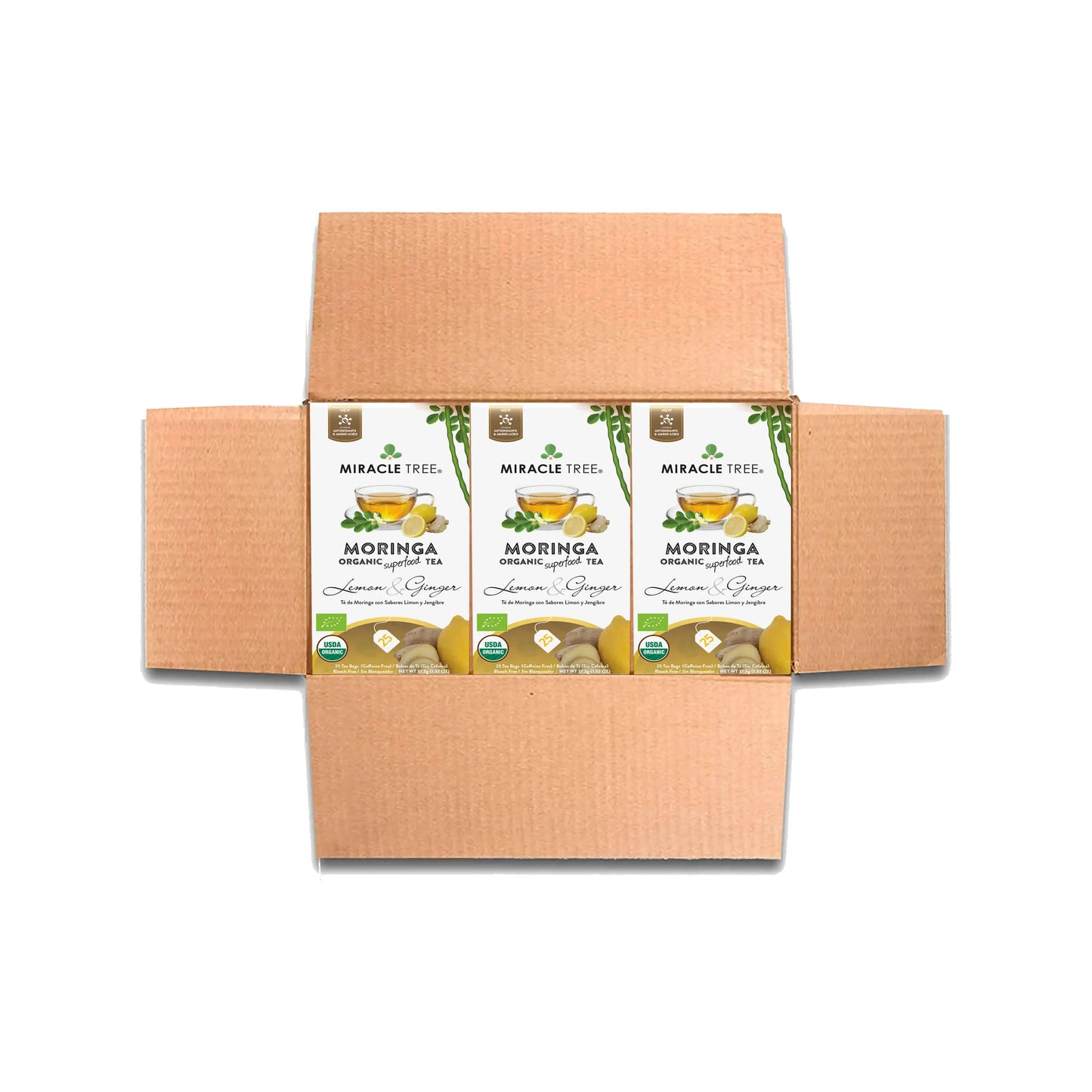 Organic Moringa Tea - Lemon & Ginger - Caffeine-Free Herbal Tea
