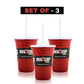 24oz Reusable Red Party Cups & Lids w/ Straws