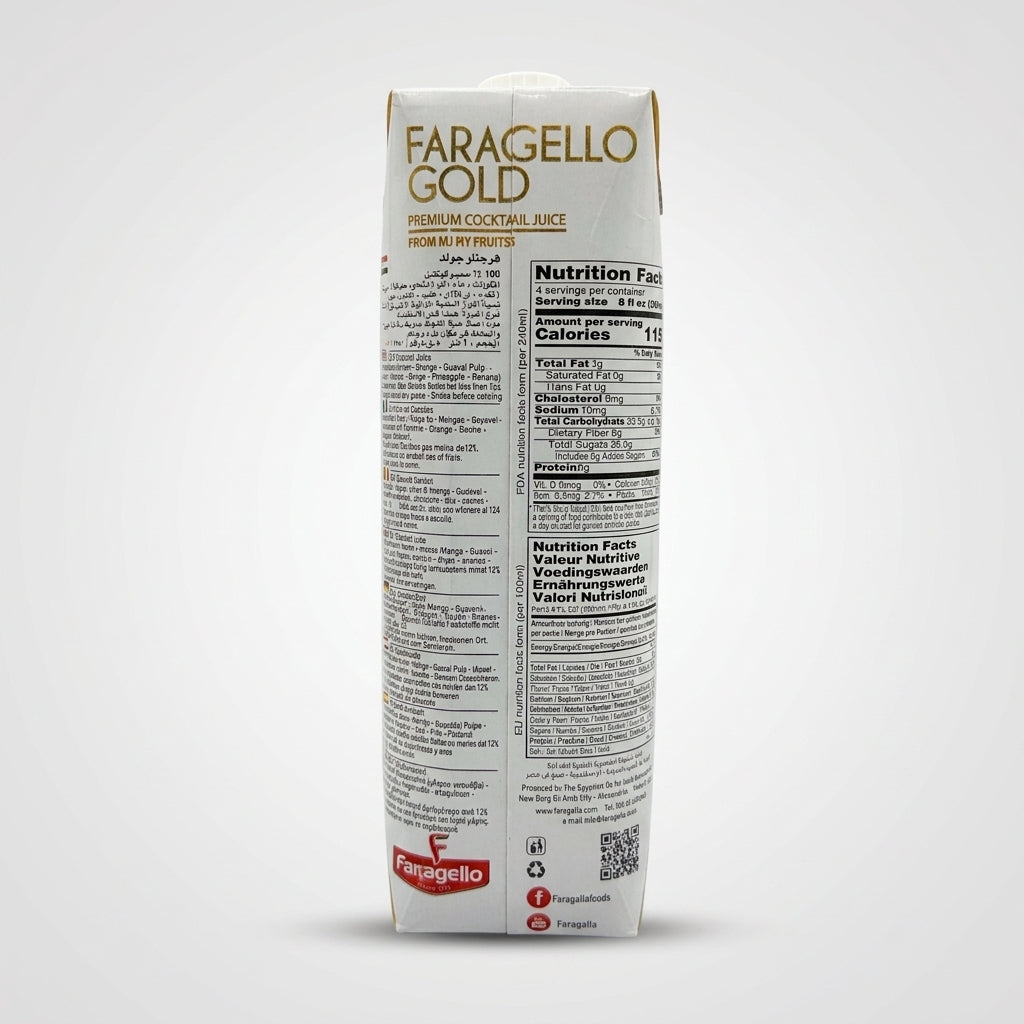 Faragello Gold Premium Cocktail Juice 1 Liter - Mixed Fruit Blend