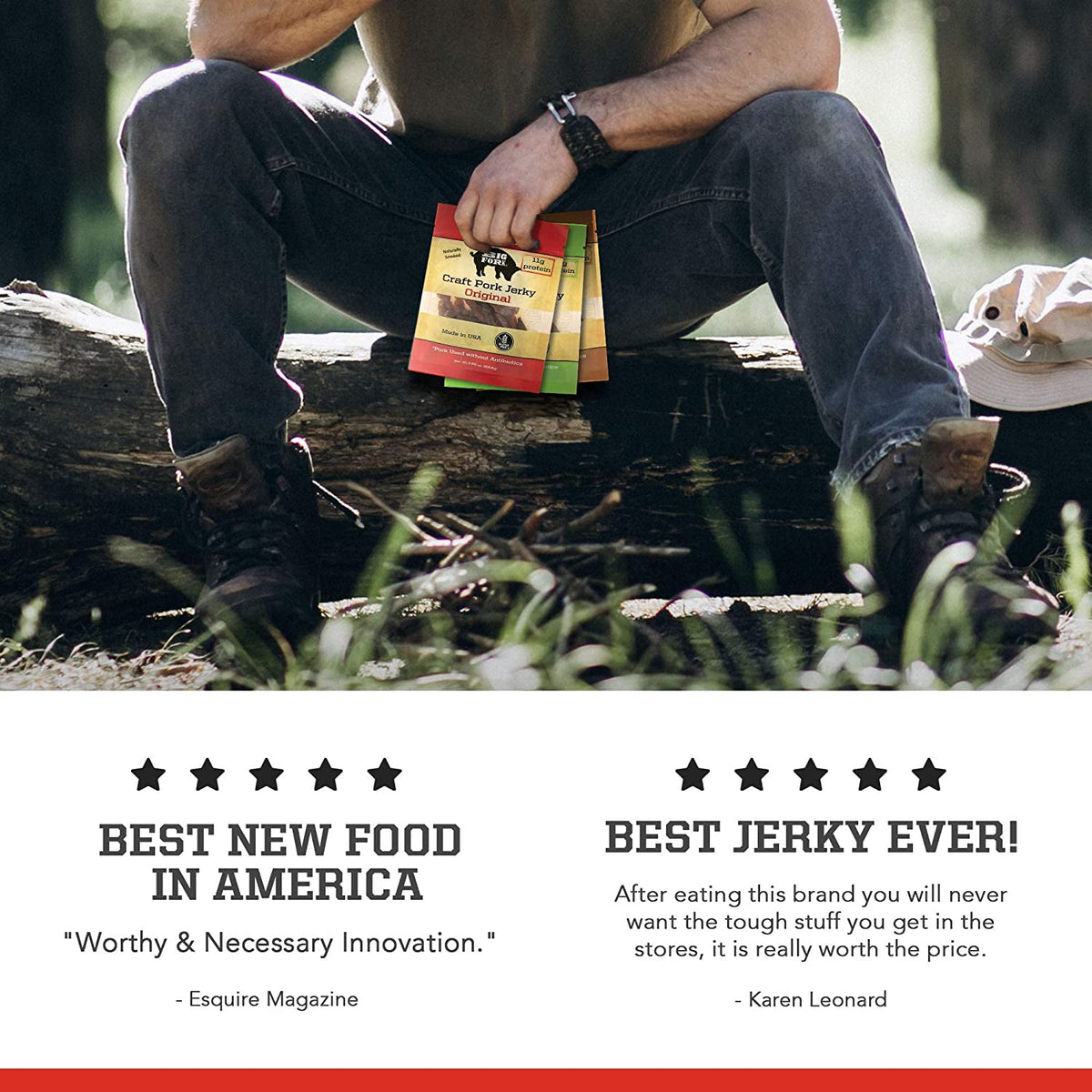 Craft Pork Jerky Sampler - 1 pack of each flavor (3 total)