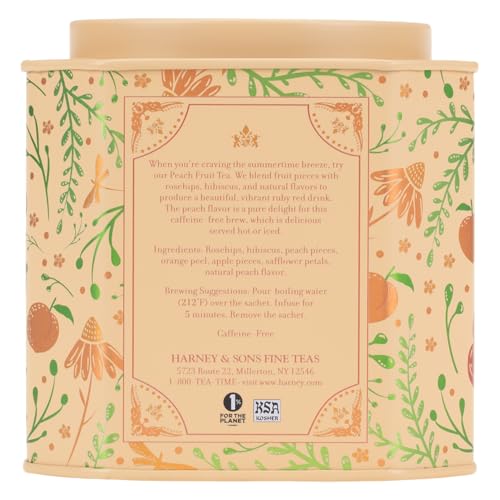 Harney & Sons Peach Fruit Tea | 30 sachet tin